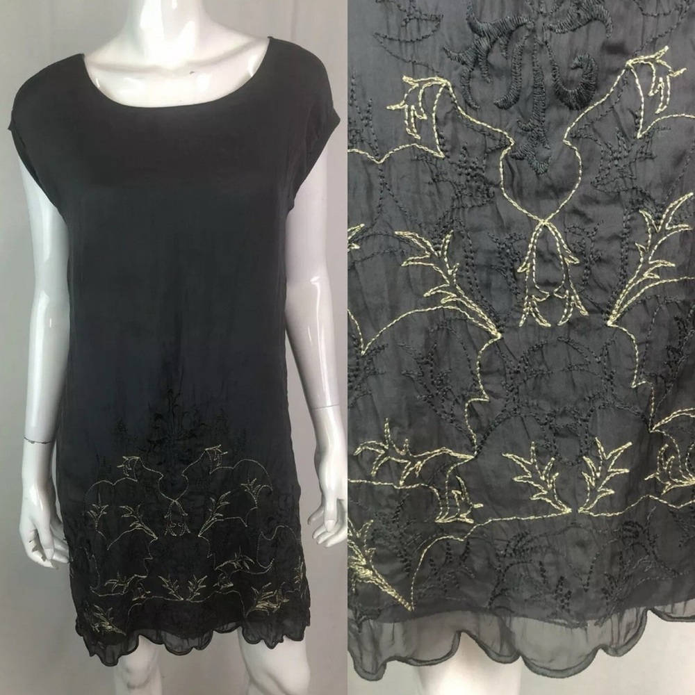 Carla Conti Silk Embroidered Dress
